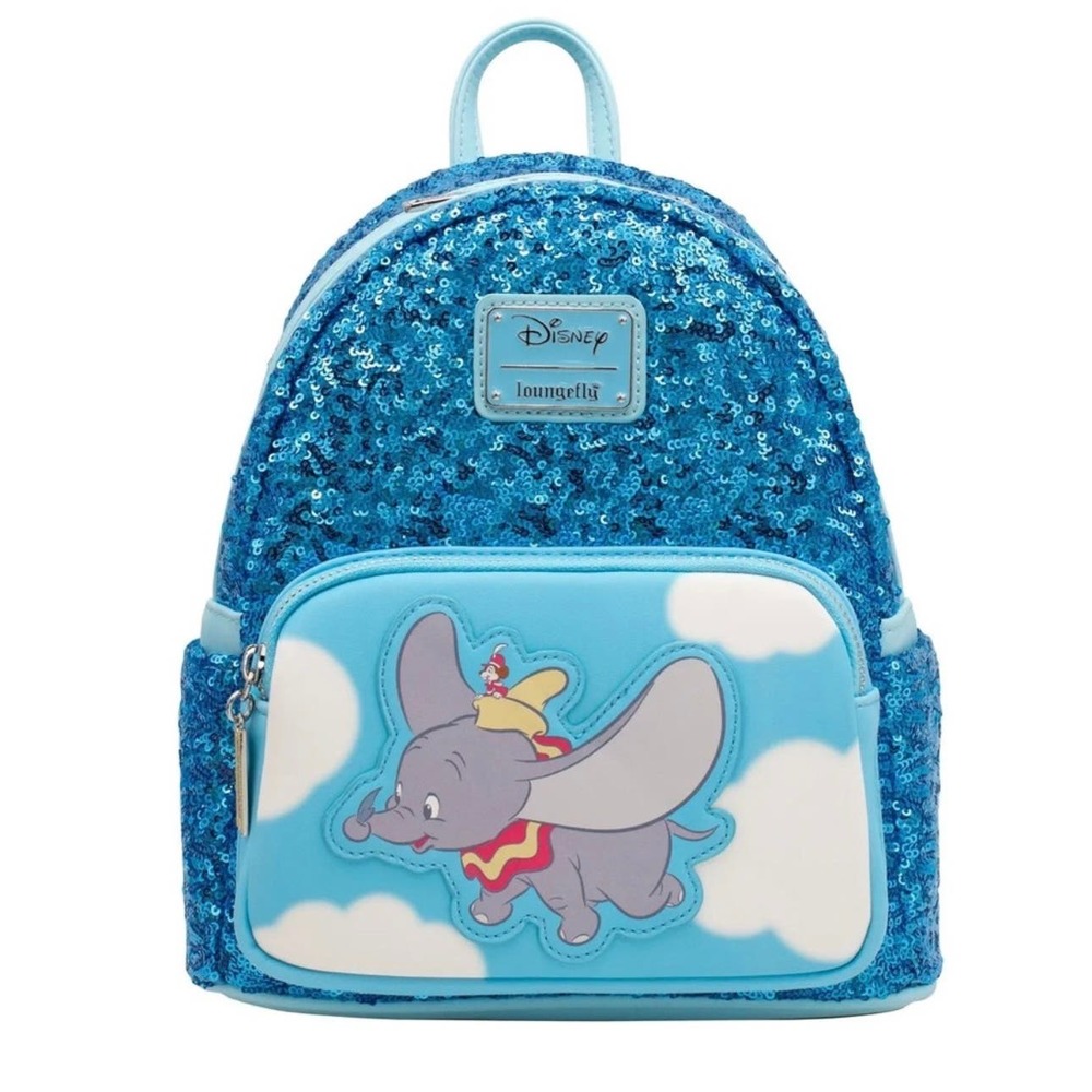 Loungefly Blue Disney Dumbo Sequin Mini Backpack